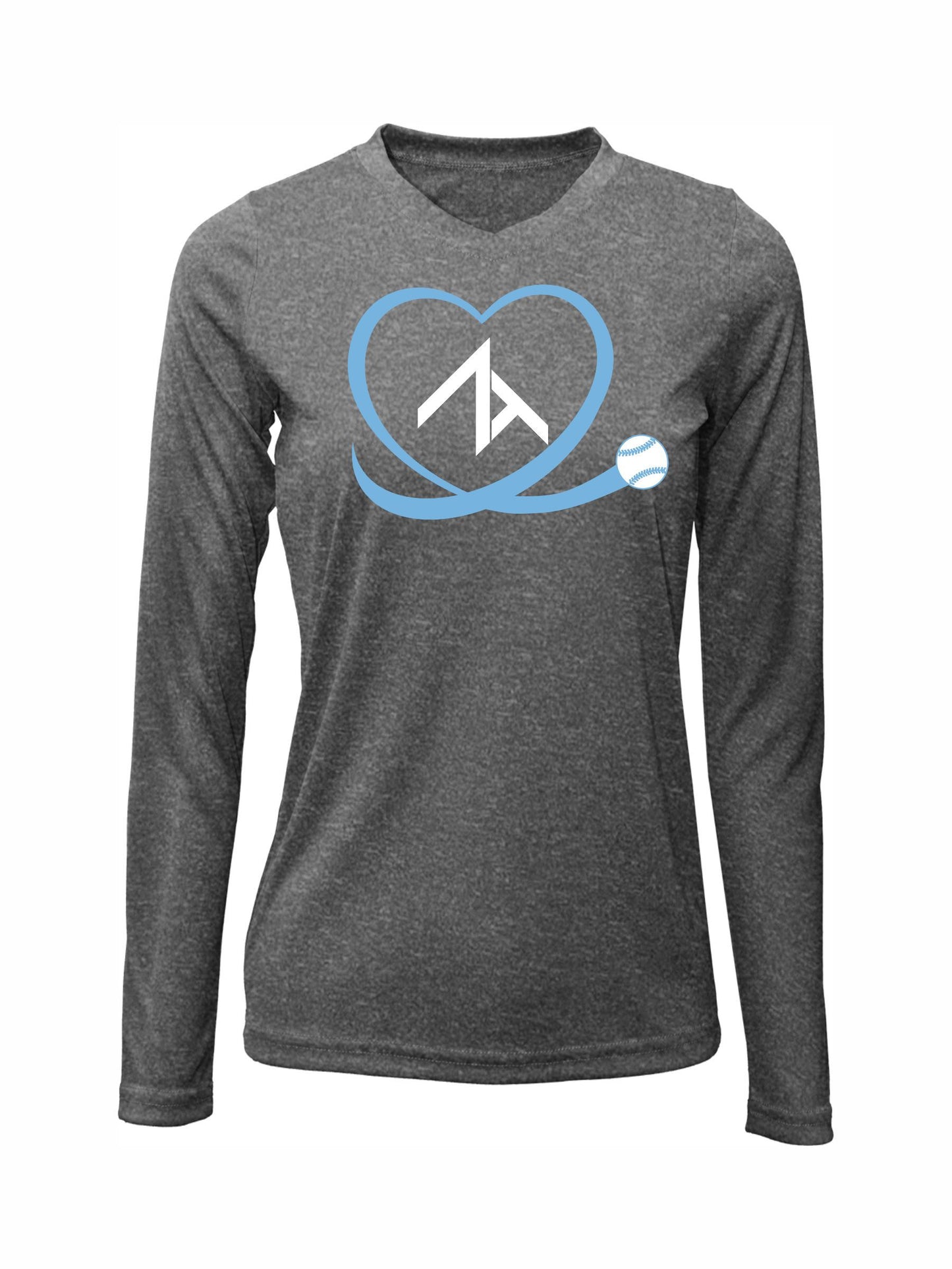 V-Neck Long sleeve "HEART" Cotton T-shirt