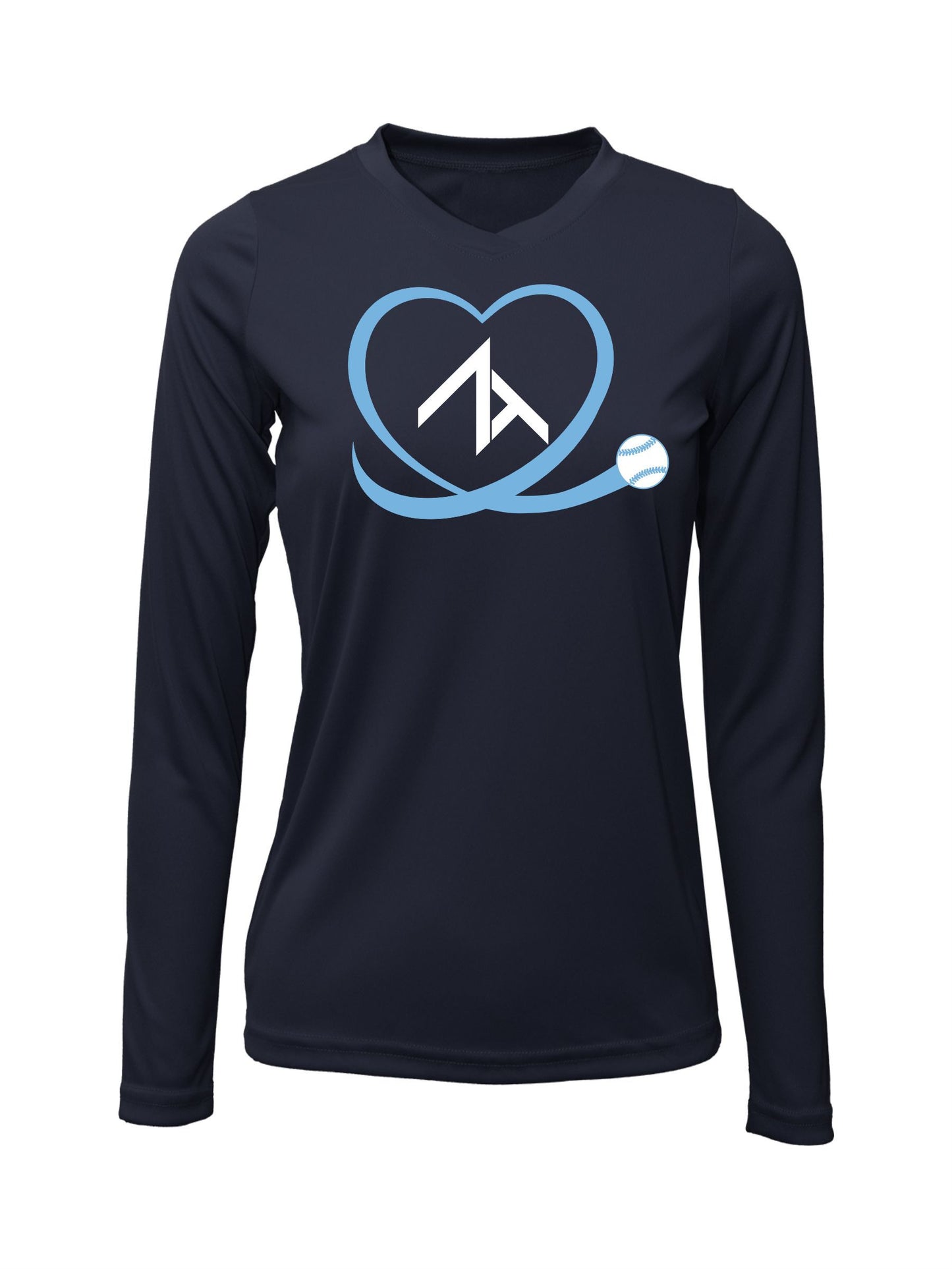 V-Neck Long sleeve "HEART" Cotton T-shirt