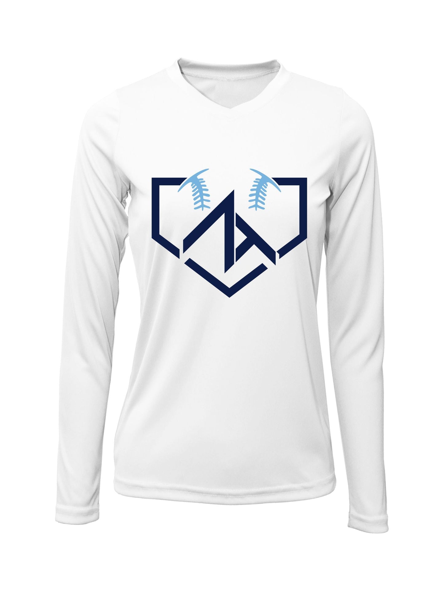 V-Neck Long Sleeve "ZT HOME PLATE" Logo Dri-fit T-shirt