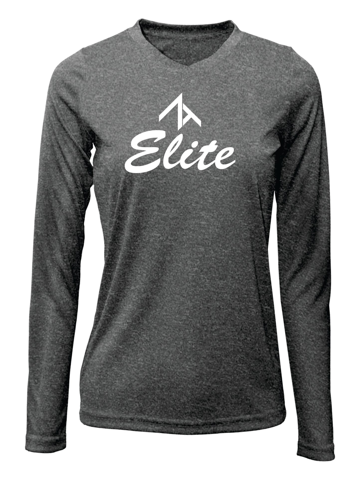 V-Neck Long Sleeve "CENTERED ELITE" Cotton T-shirt