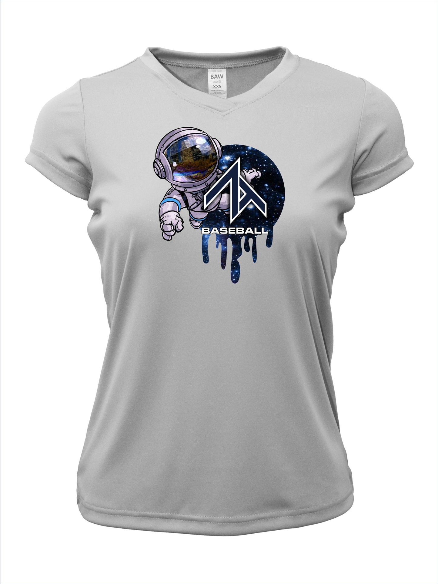 Ladies V-Neck Short Sleeve "Astronaut" Dri-Fit T-Shirt