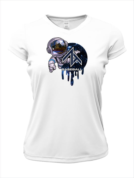 Ladies V-Neck Short Sleeve "Astronaut" Dri-Fit T-Shirt