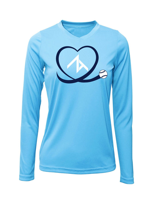 V-Neck Long sleeve "HEART" Dri-fit T-shirt