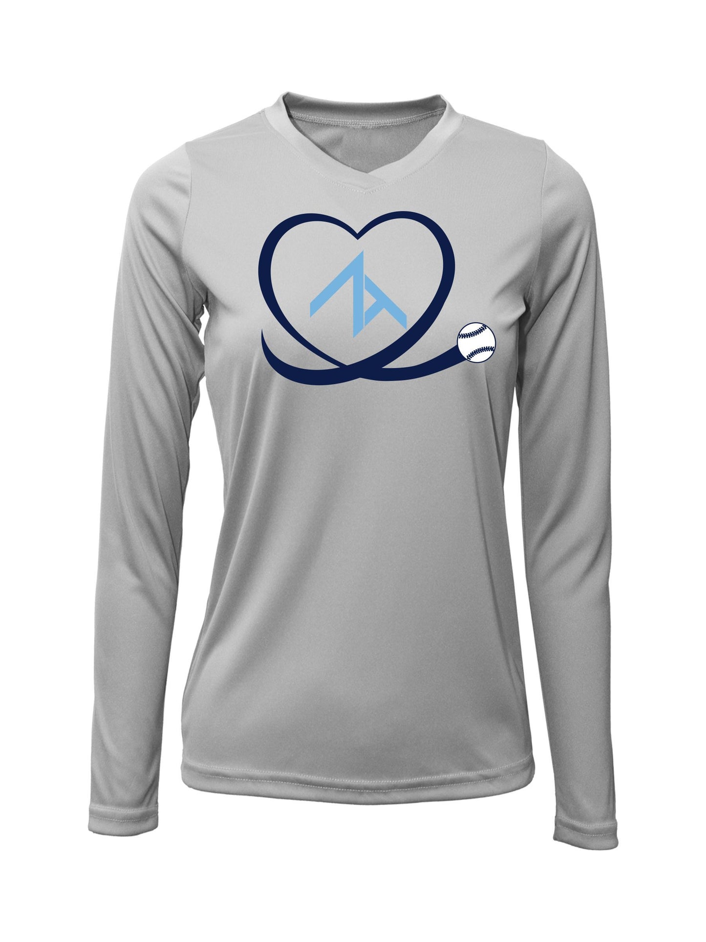 V-Neck Long sleeve "HEART" Cotton T-shirt
