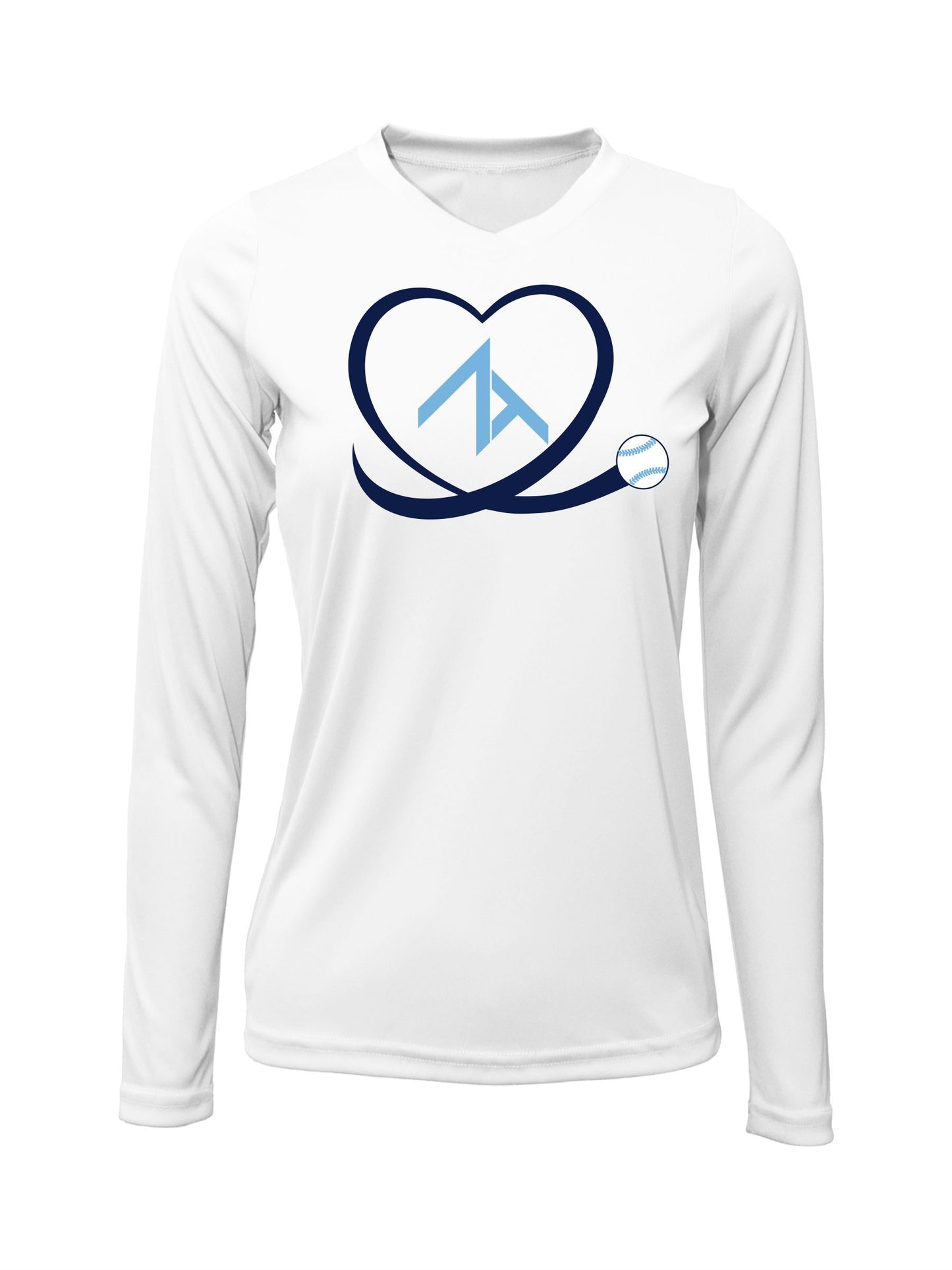 V-Neck Long sleeve "HEART" Cotton T-shirt