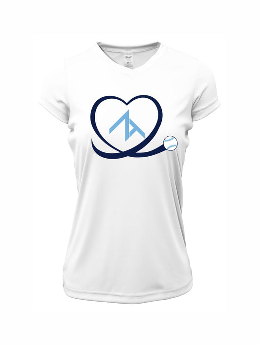 V-Neck Short sleeve "HEART" Cotton T-shirt