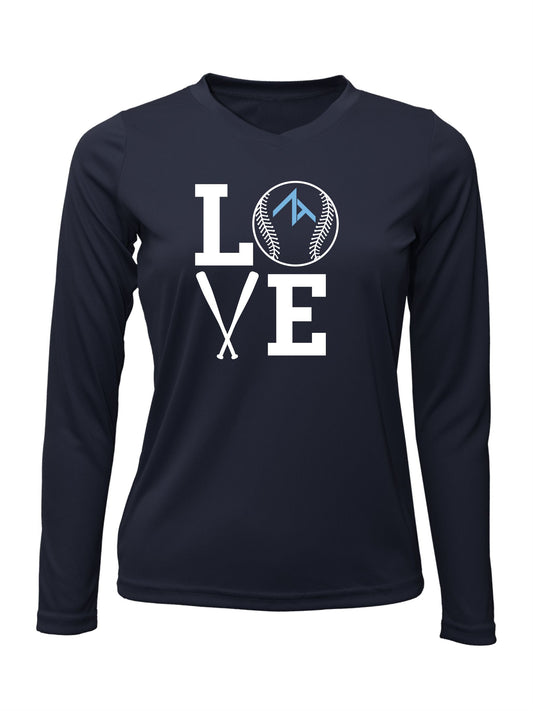 V-Neck Long sleeve "LOVE" Dri-Fit T-shirt