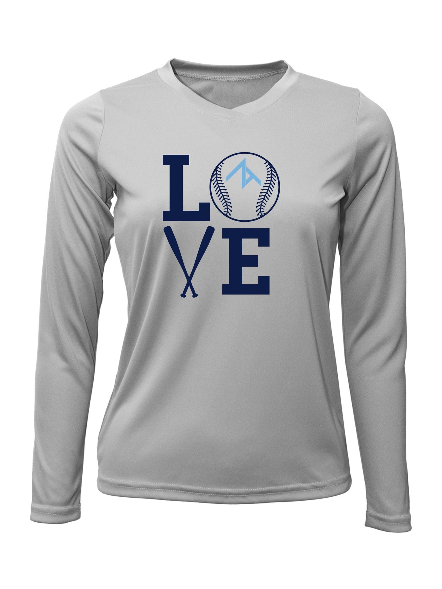 V-Neck Long Sleeve "LOVE" Cotton T-shirt