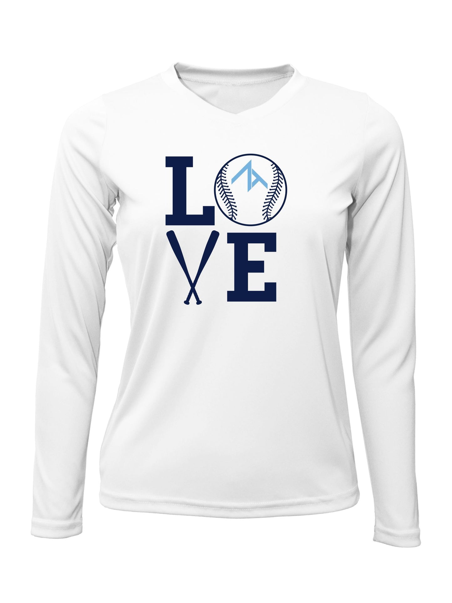 V-Neck Long Sleeve "LOVE" Cotton T-shirt