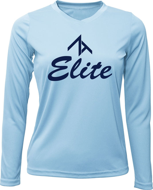 V-Neck Long Sleeve "CENTERED ELITE" Cotton T-shirt