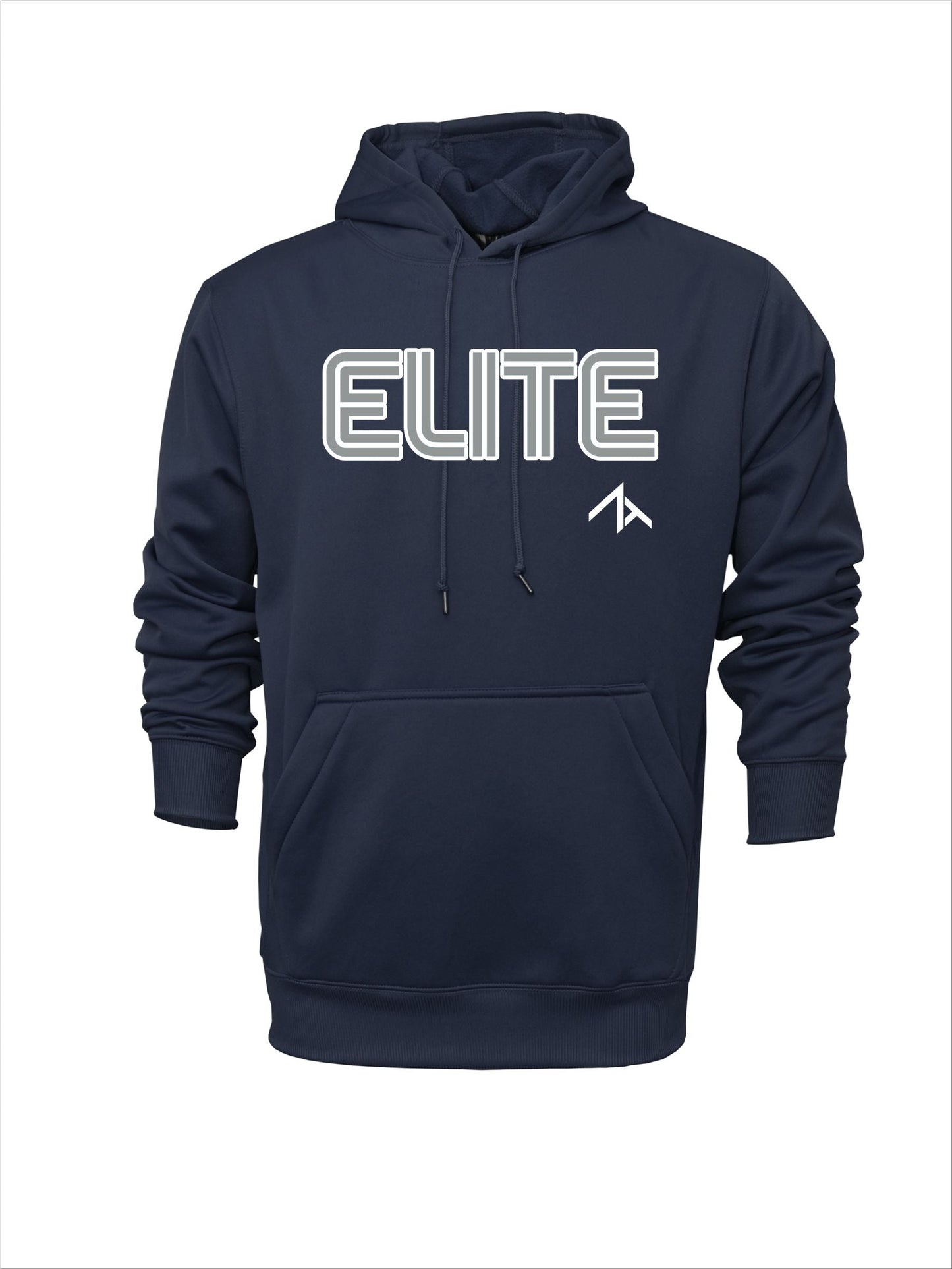 Long-sleeve "Elite" Polyester Hoodie - Navy or Grey Logo