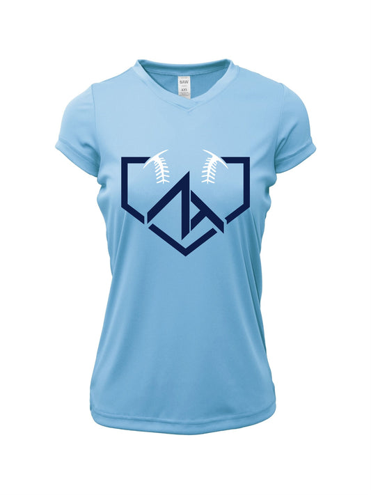 V-Neck Short Sleeve "ZT HOME PLATE" Logo Dri-fit T-shirt