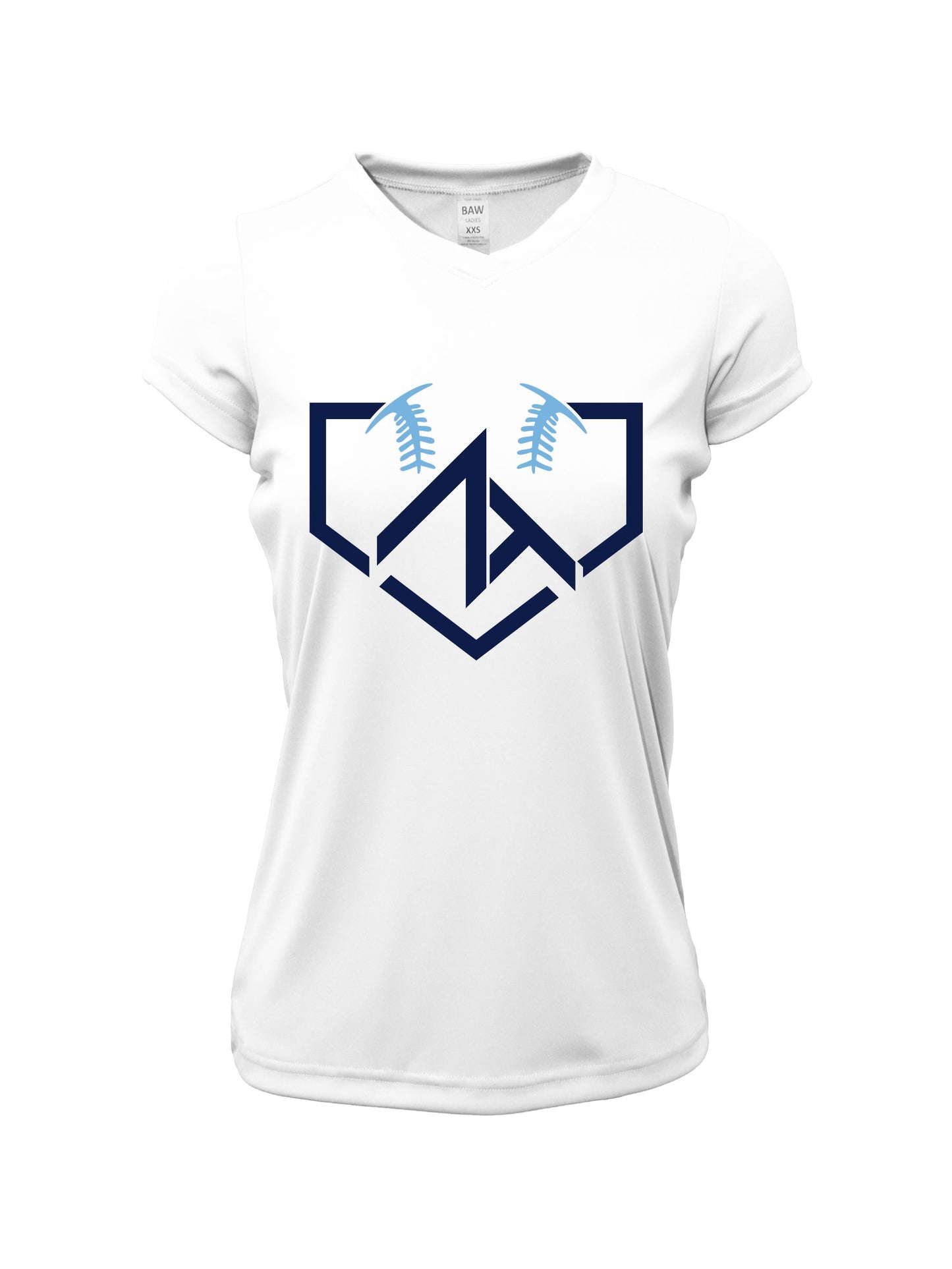 V-Neck Short Sleeve "ZT HOME PLATE" Logo Cotton T-shirt
