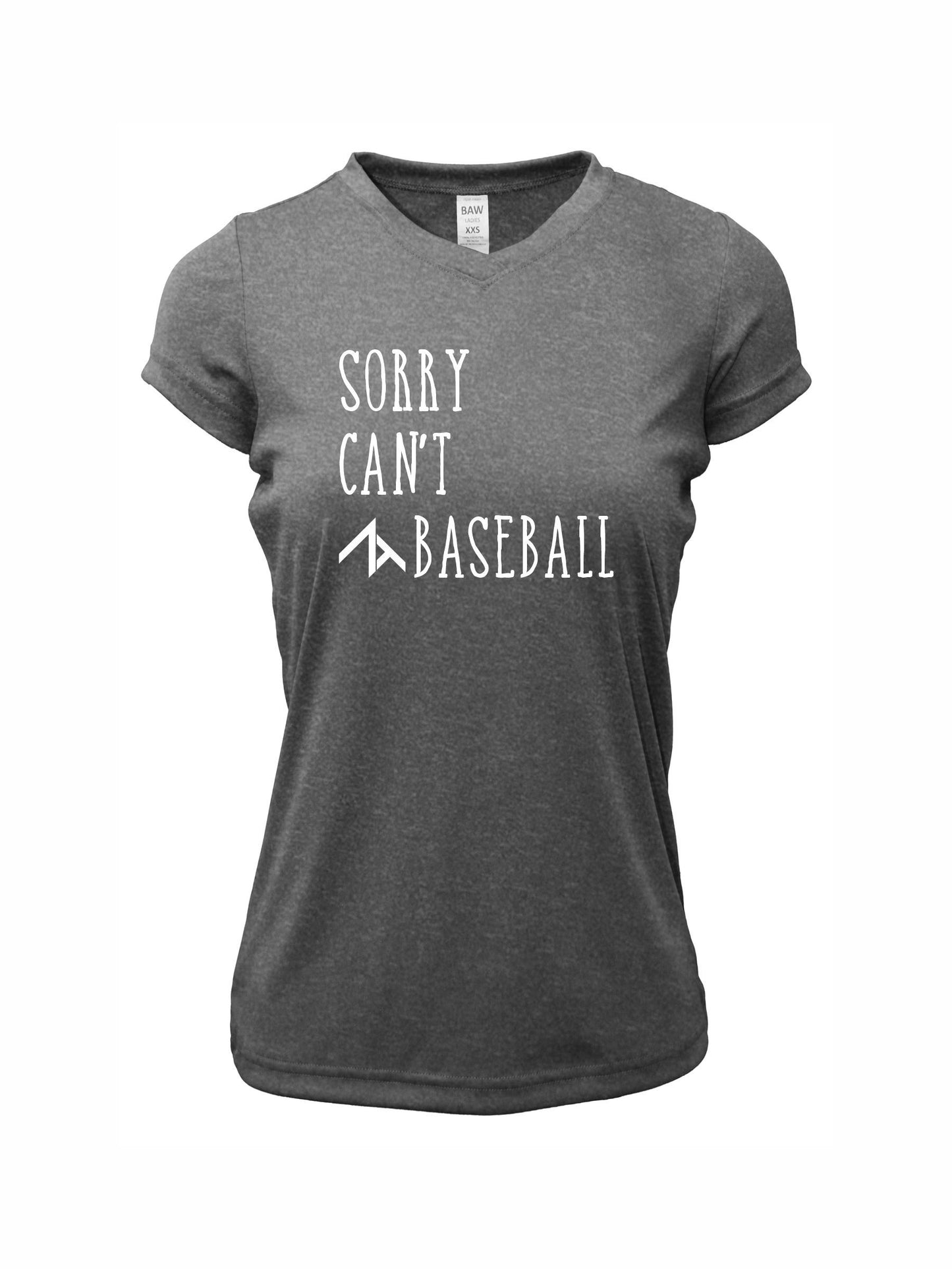 V-Neck Short Sleeve "SORRY CAN'T" Cotton T-shirt