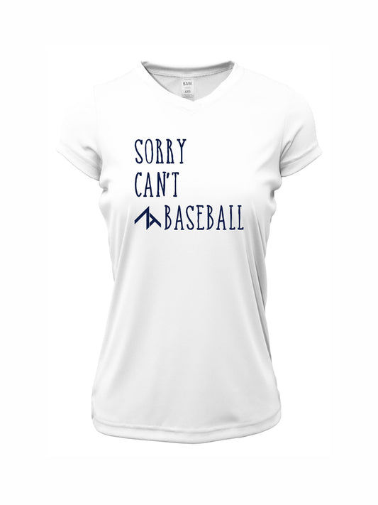 V-Neck Short Sleeve "SORRY CAN'T" Dri-Fit T-shirt